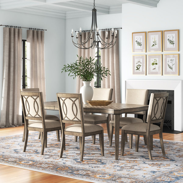 Three Posts™ Dorchester 7 Piece Extendable Solid Wood Dining Set